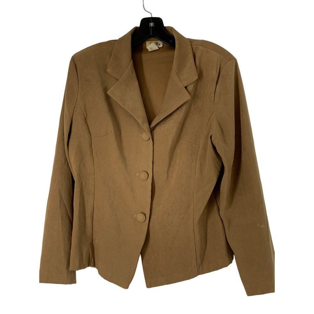 90s Women’s Vintage Sally Suede Fabric Blazer Size M Petite 5419 USA